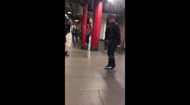 Man dancing on the tube