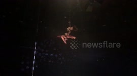 Aerial Hoop at the opening night of a club Swizzle at The Roundhouse in Camden