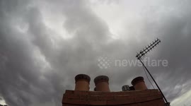 Time lapse of clouds on a rooftop in Leeds