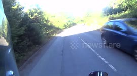 Near motorcycle crash