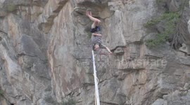 Double Backflips on a High Slackline?