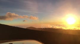 Sunset atop summit Mauna Kea Hawaii