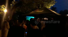 French Football Fans celebrating the victory of the Semi Final