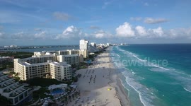 Cancun Mexico aerial beach footage