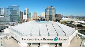 Talking Stick Arena where the Phoenix Suns play aerial footage  of the arena