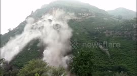 A colossal landslide buries roads in Beijing