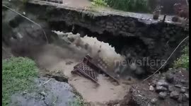 House washed away by floods in the Philippines