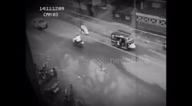Ghost walks through cars