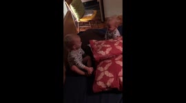Twins having a giggle session