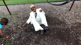 When YoungGrandpa Trys to play on the playground with the kids this happens