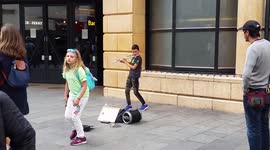 Talented Child  Attracts  Huge Crowed in Leicester square