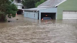Resident captures completely flooded backyard after torrential rains slam Pennsylvania counties