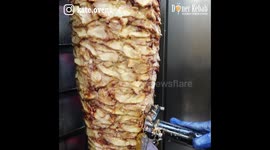 Food blogger takes on 3kg doner kebab the size of a PILLOW