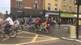 Hundreds of teenage cyclists tear through London during protest