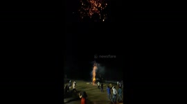 New Year's Eve firework in Goa, India