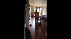 Cute dog fetches post for owner