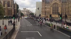 A detailed view of Parliament House’s crash barriers in London