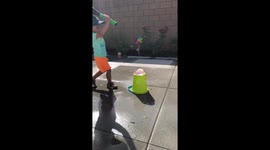 Water Balloon Bust by a toddler