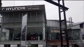 Hyundai Showroom flooded with water in Puzhakkal Kerla India