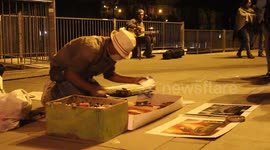 Street artist performing in Rome