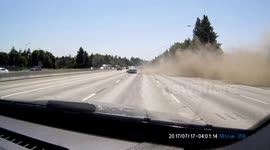 Car spins out of control after making late turn-off on US highway