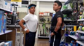 Working out in stores/ letting it all out prank