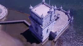 Belem Tower Drone Shot - Lisbon Portugal