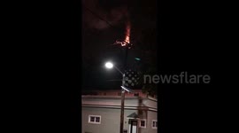 Newsflare Edit - Power line caught on fire then exploted