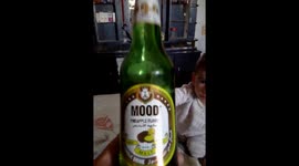 What does the kid drink