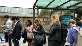 Passengers wait in Nottingham as fire disrupts East Midlands Trains' London line