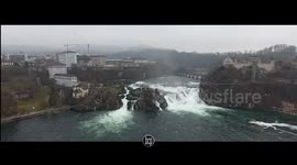 WATERFAL RHEINFALL SCHAFFHAUSEN 01 01 2017  PHANTOM 4 DJI