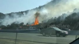 Fire breaks out in Southern California county