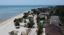 earthquake 7.0 aftermath aerial footga gili trawangan, lombok, indonesia, august 2018