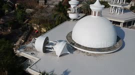 Drone footage shows Indonesian mosque damaged in quakes