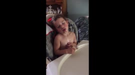 Little girl gets ice cream wasted and passes out.