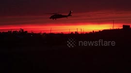 Helicopter Takeoff in AZ Sunset