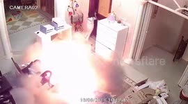 Children flee when hoverboard explodes in living room
