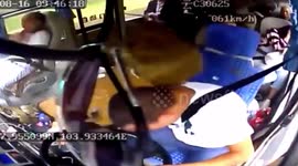 Hero driver stops coach safely after being hit twice by flying rock