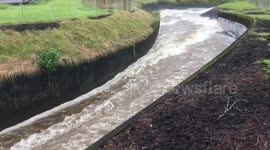 Shocking moments as flash flood tears through culvert in Hilo, Hawaii