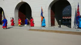 Changing of the Royal Guard at Gyeongbokgung Palace Korea