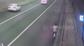 Man cycles on motorway 'as it has road signs'