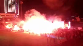 Vietnamese football fans light up stadium after historic victory in Asian Games