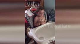 Little girl gets ice cream wasted and passes out.