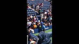 Novak Djokovic with fans at the US Open 2018!