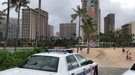 Police close Waikiki Beach as Hurricane Lane approaches Oahu
