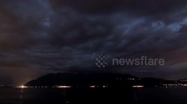 timelapse spectacular lightning  near Lake Geneva