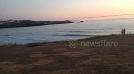 Fistral Beach sunset near Newquay Cornwall