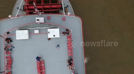Amazing from footage from paddleboat on the Ohio River in Cincinnati