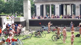 World Naked Bike Ride (WNBR) London 2018: The protest had 1300 riders who followed six routes, covering around 50 miles of London streets.   This was the 15th annual WNBR ride in London. It supports worthy causes and is fun, free and legal.