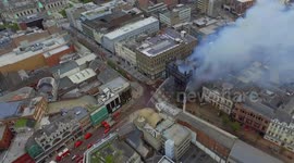 DRONE FOOTAGE: Primark building destroyed by fire in Belfast